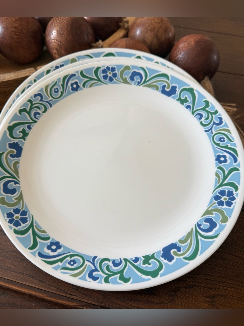 4 Corelle Serenity 10 1/4'' Dinner Plates Vitrelle Break & Chip Resistant